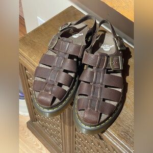 Dr. Martens Brown Leather Platform Fisherman Sandals
